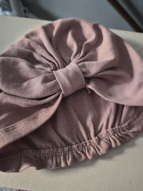 Zara Mauve Bow Baby Turban Hat